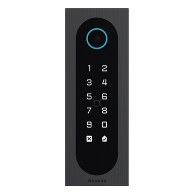 Control de Acceso Slim / 20,000 Tarjetas / 100,000 Eventos / IP65 & IK09 / Multi-Credencial QR-Bluetooth-PIN-RFID / Wiegand-RS485-Relay / Aluminio y Vidrio Templado