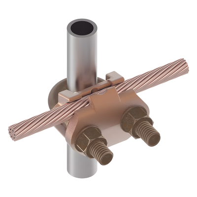 Conector Mecánico para Cable / 1/0 AWG a 250 KCMIL / Paralelo o 90° / Tubo 3/8" o Varilla 5/8" - 3/4" / Torque 240 lb-in / UL467