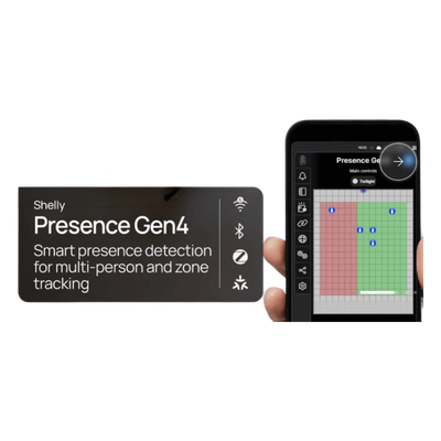 Sensor de Presencia Inteligente / Detección Real sin Movimiento / Multiprotocolo Wi-Fi, Zigbee, Bluetooth, Matter / Cobertura 8 x 8 m (26.2 x 26.2 ft) / 6 Personas / 10 Zonas
