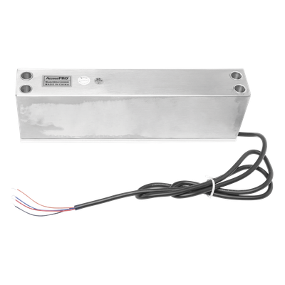Chapa Magnética / Fuerza de Retención 500 kg (1200 lbs) / IP68 / Voltaje Dual 12/24 VCC / Aluminio Anodizado