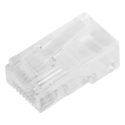 Bote de 100 Conectores RJ45 Cat5e / Sin Blindaje / Chapado Oro 30 Micras / 24 AWG / TIA-568B.2