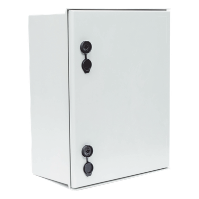 Gabinete de Poliéster IP65 / 400 x 500 x 200 mm / Carga 30 kg / Placa Trasera Incluida / Cerradura con Llave