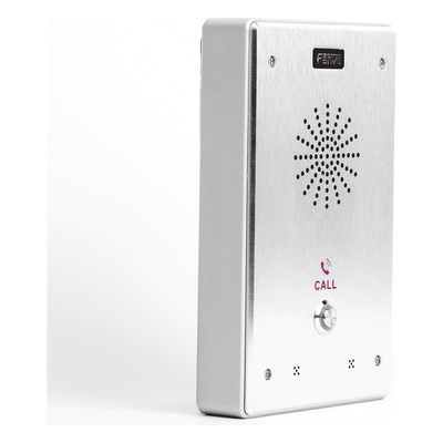 Intercomunicador IP / 2 Líneas SIP / 2 Relevadores / PoE 802.3af / Anti-Vandálico IP65 e IK10 / -40°C a 70°C