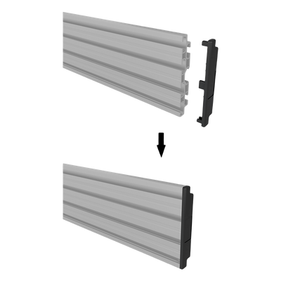 Riel de Aluminio para Videowall / Longitud 1750 mm (5.74 ft) / Ancho 120 mm / Espesor 9 mm / Diseño U / Incluye Tapas y Tornillos