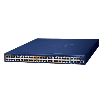 Switch Administrable Capa 3 / 48 Puertos PoE+ 802.3at / 6 Puertos SFP+ 10G / Stacking / 740W PoE / 216 Gbps Backplane