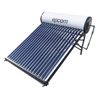 Calentador Solar de Baja Presión / 180 L / 18 Tubos de Vacío / Acero Inoxidable Grado Alimenticio / Resistencia a Granizo 25 mm / Ánodo de Magnesio