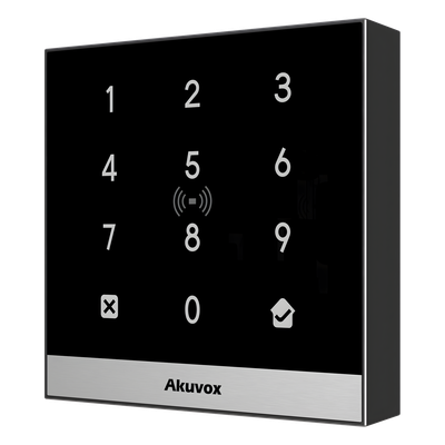 Teclado de Control de Acceso / Gestión en la Nube / PoE / Lector NFC y Tarjetas 125 kHz / MIFARE 13.56 MHz / IP65 / 1 Puerta / PIN Temporal