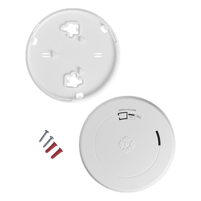 Detector Combo de Humo y CO / Batería Sellada de Litio 10 Años / Sensor Fotoeléctrico y Electroquímico / Alarma 85 dB / Diseño Ultra Delgado / Instalación Sin Cableado