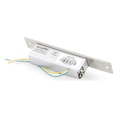 Contrachapa Electromagnética para Puerta de Vidrio / Fail Safe / 500 kg / 12-24 VCC / Vidrio 12-15 mm / 6.3 x 1 x 1.2 in