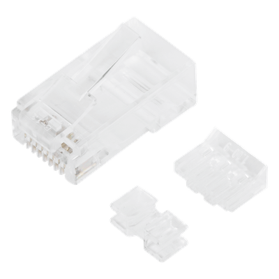 Plug RJ45 / Cat6A / 100 piezas / Chapado oro 30 micras / 10GBASE-T / TIA-568B.2