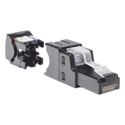 Plug RJ45 UTP / Cat6A / Terminación en Campo / 22-26 AWG / Recto y Angulado / 0.5-0.7 ft Equivalente