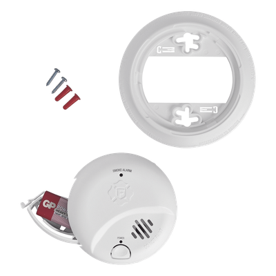 Detector de Humo Autónomo / Tecnología Ionización / Alarma 85 dB / Botón Prueba y Silencio / Diseño Compacto