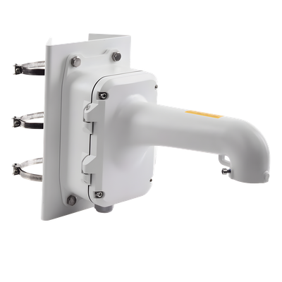 Montaje en Poste con Caja de Conexión / Ajustable 100-200 mm / Capacidad 10 kg (22 lb) / Aluminio y Acero / IP Compatible