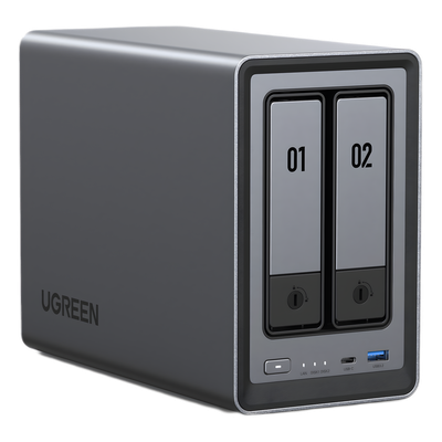 NAS 2 Bahías / Intel N100 4 Núcleos / DDR5 8 GB / SATA 48 TB / M.2 NVMe 16 TB / Ethernet 2.5G / HDMI 4K
