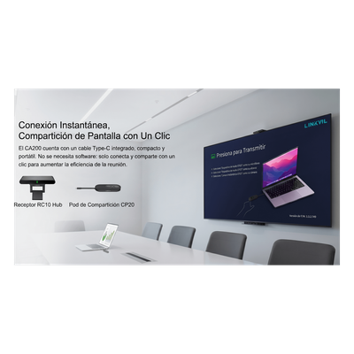 Kit de Conferencia Inalámbrica / Transmisión 4K/30fps / 4 Dispositivos Simultáneos / Alcance 10 m (32.8 ft) / Plug & Play / Multiplataforma