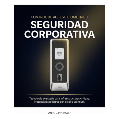 Terminal de Control de Acceso / Reconocimiento Facial y Huella Digital / 50,000 Usuarios / 30,000 Rostros / IP66 IK07 / TCP/IP Wiegand RS485 / Exterior / 2.7 x 7.7 x 1.1 pulgadas