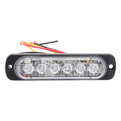 Luz Auxiliar LED / 6 LED / Rojo / Perfil Ultra Bajo 9 mm (0.35 in) / SAE J595 Clase 1 / ECE R65 / IPX7