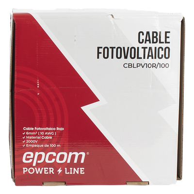 Kit Cable Fotovoltaico / 2 Rollos de 100 m (328 ft) / Calibre 10 AWG (6 mm²) / Cobre Tipo PV / 1000/2000 V / -40°C a 120°C