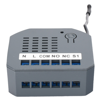 Micromódulo On/Off Z-Wave / Alimentación Universal 85-260V AC / Frecuencia 908.4 MHz / Contacto Seco 250V/3A / Compacto 44x38x17 mm (1.73x1.50x0.67 in)