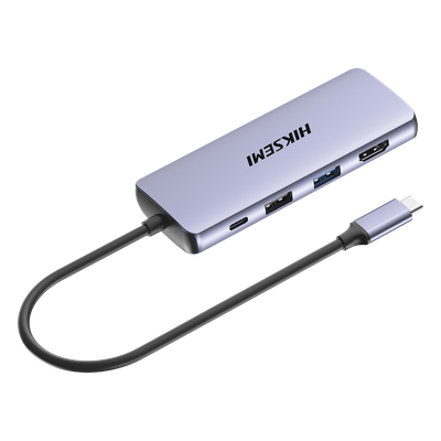 Hub USB-C 8 en 1 / HDMI 4K@30Hz / 3x USB 3.0 5 Gbps / Lector SD + Micro SD / PD 100W / Aluminio 112 mm (4.4 in)