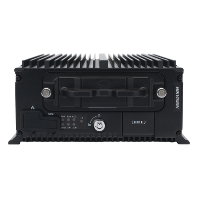 DVR Móvil Híbrido / 12 Canales / 4 TURBO HD + 8 IP PoE / H.265 / 2 Megapixel / 4G / WiFi / GPS+GLONASS / SSD 4 TB / 9-36 VDC / Sin Ventilador