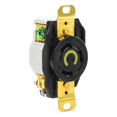 Receptáculo Industrial de Media Vuelta / 30 A / 125 V CA / 2 Polos 3 Hilos / NEMA L5-30R / 3.28 x 1.7 in