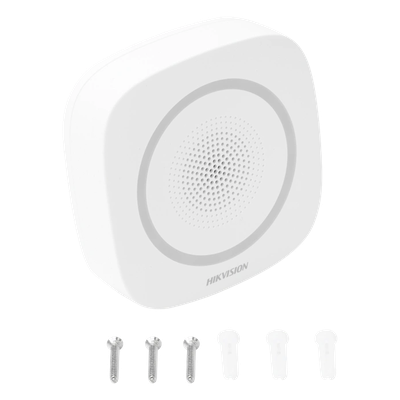 Sirena Inalámbrica Interior / 110 dB / Estrobo Azul / 433 MHz / AES-128 / 3 Tipos de Alarma