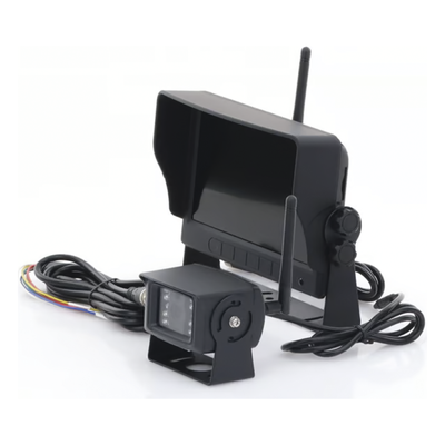 Cámara de Reversa Inalámbrica / Monitor LCD 7" / Visión Nocturna IR 18 LEDs / IP69K / Expandible a 4 Cámaras