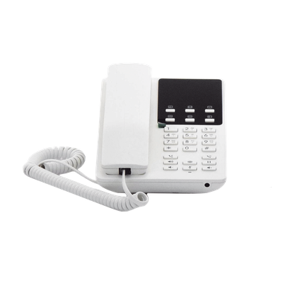 Teléfono IP Hotelero / Wi-Fi Dual Band 2.4/5 GHz / 2 Líneas SIP / Audio HD Opus / Resiliencia 30% Pérdida de Paquetes / Montaje en Pared