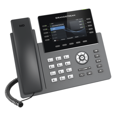 Teléfono IP / 10 Líneas SIP / 5 Cuentas / Pantalla 4.3" / Wi-Fi 5 Dual Band / Bluetooth / PoE Gigabit / 40 Teclas BLF