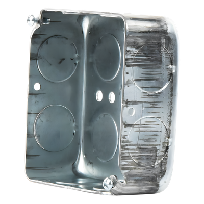 Caja Cuadrada Eléctrica / 4 x 4" / Profundidad 1-1/2" / 21 in³ / 11 Entradas 3/4" y 1 Entrada 1/2" / Acero Galvanizado / Resistencia al Fuego 2 Horas