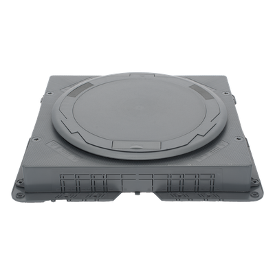 Caja de Instalación Empotrada / Profundidad Reducida / Cubeta para Concreto / Acabado al Ras del Piso / Mecanismos Energía y Datos