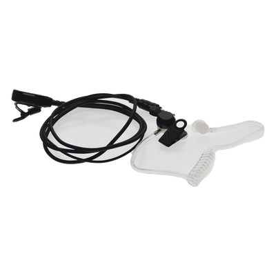 Micrófono-Audífono de Solapa / Tubo Acústico Transparente / Sensibilidad -42 dB / Bocina 112 dB / Conector 3.5 mm PTT / Operación -20°C a 70°C