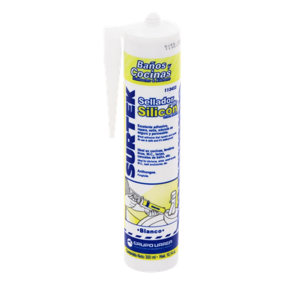 Silicón Sellador / Resistente -40°C a 100°C (-40°F a 212°F) / Antimoho y Antibacterias / Secado 24 Horas / 280 ml / Zonas Húmedas
