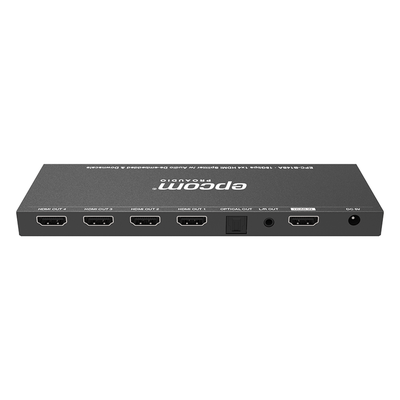 Splitter HDMI / 1x4 Salidas Simultáneas / 4K@60Hz 4:4:4 / HDMI 2.0b / Extractor de Audio Óptico y Analógico / Down Scaler 4K a 1080p / HDCP 2.2 / 18 Gbps