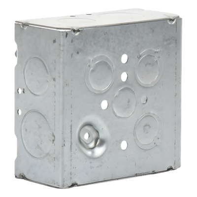 Caja Cuadrada Eléctrica / Acero Galvanizado / 42 in³ / 4.688 x 4.688 in / 9 Entradas Conduit / 2-1/8 in Profundidad