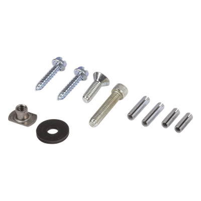 Kit de soporte ajustable / Movimiento lateral 1-1¼" (25-32 mm) / Aberturas 2¼"-3½" (57-89 mm) / Aluminio anodizado / 8½" (216 mm) de longitud / Puertas batientes