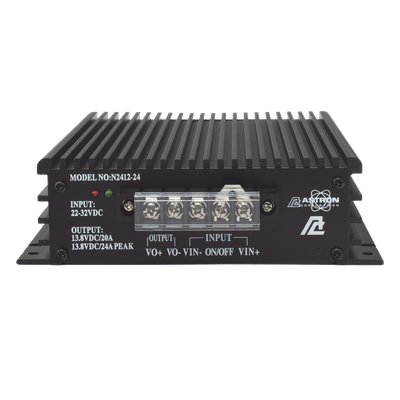 Convertidor DC-DC / Entrada 22-32 VDC / Salida 13.8 VDC 20 A / 5 x 16 x 18 cm (1.97 x 6.3 x 7.09 in)