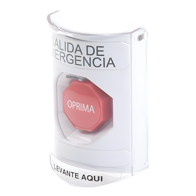 Botón de Emergencia / Texto en Español / Cubierta de Policarbonato / Restablecimiento con Llave / Rango -40 a 121°C / Sellado NEMA 3R