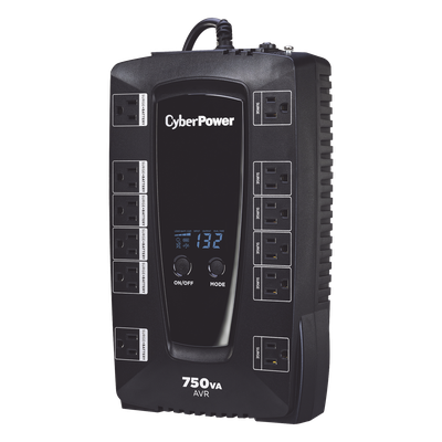 UPS Línea Interactiva / 750 VA / 450 W / 12 Tomas NEMA 5-15R / 6 con Respaldo de Batería / AVR Integrado / Pantalla LCD