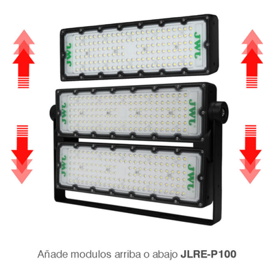 Reflector LED / 200 W / 28,000 lm / IP66 / 6500 K / 140° / 85-265 Vca~ / 350 x 250 mm / 1.15 x 0.82 ft