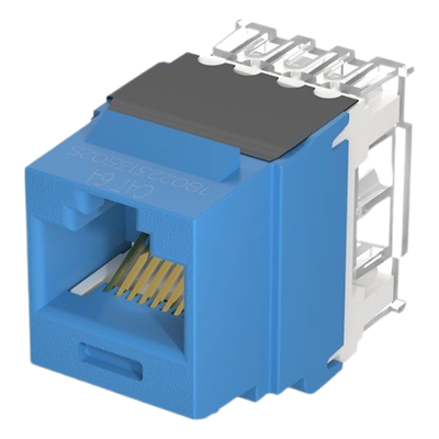 Módulo Jack de Cobre / Categoría 6A / 500 MHz / Terminación 110 / Keystone / RJ45 / Azul