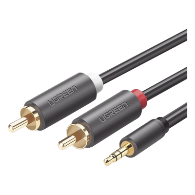 Cable de Audio / 3.5mm Macho a 2 RCA Macho / 3 m (9.84 pies) / Blindaje Múltiple / Conectores Chapados en Oro / TPE Ecológico