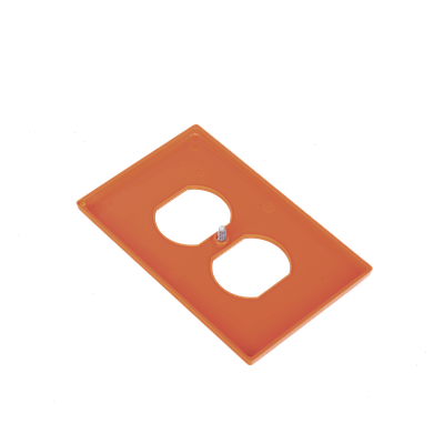 Tapa para Contacto Dúplex / Policarbonato / Naranja / Vertical / 4.63 x 2.88 x 0.25 in