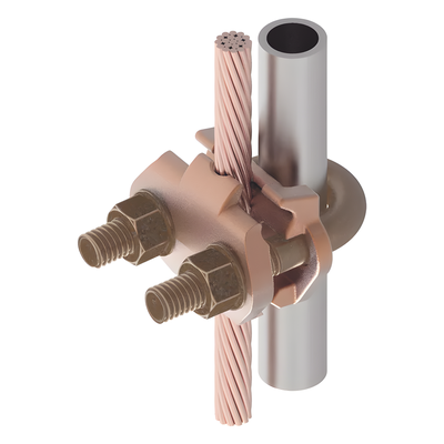 Conector Mecánico para Cable / 1/0 AWG a 250 KCMIL / Paralelo o 90° / Tubo 3/8" o Varilla 5/8" - 3/4" / Torque 240 lb-in / UL467
