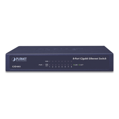 Switch de Escritorio / 8 Puertos Gigabit 10/100/1000 Mbps / Switch Fabric 16 Gbps / Auto MDI/MDIX / Carcasa Metálica