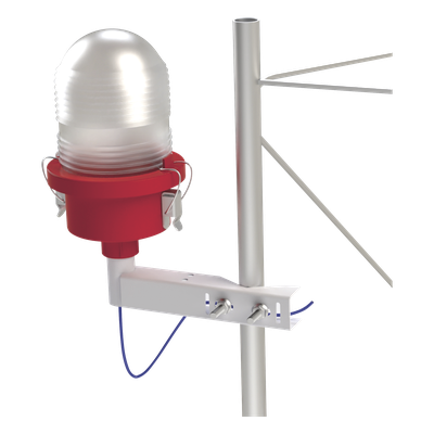 Herraje para Lámpara de Obstrucción / Acero Galvanizado / Pintura Electrolítica Blanca / Fijación 7/8' a 1-1/4' / Compatible STZ30 STZ35 STZ45