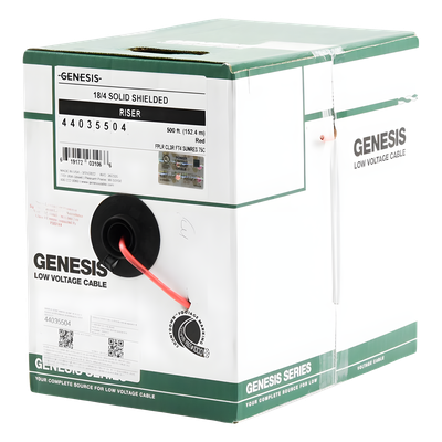 Cable Riser para Sistemas de Detección de Incendio / 4x18 AWG / Blindado / FPLR / 152 m (500 ft) / Rojo