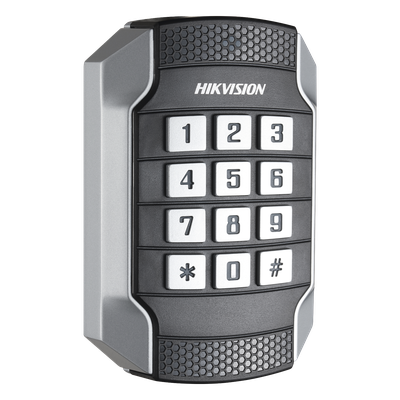 Lector de Tarjetas MIFARE y Contraseñas / Wiegand W26-W34 / RS-485 / IP65 / IK10 / Operación -20 a 65°C / LED de Estado