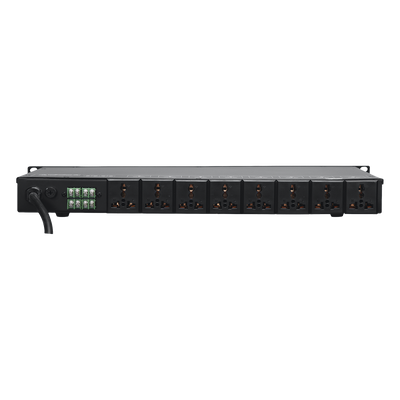 Secuenciador de Potencia / 8 Canales / Retraso 1 s / 6000 W Total / 10 A por Canal / Activación Remota 24 VCD / Rack 19" (1.7 ft)